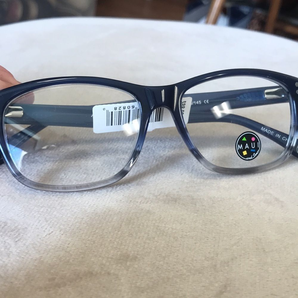 NEW MAUI AND SONS OMBRÉ BLUE CLEAR 53-16-145 FRAMES EYEGLASSES EYEWEAR DESIGNER - Picture 6 of 6